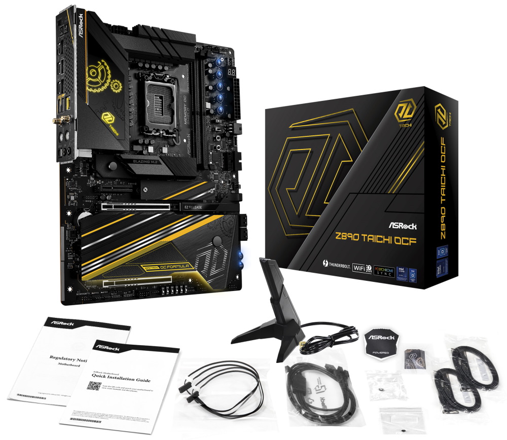 ASRock Z890 Taichi OC Formula / Intel Z890 / LGA1851 / 4x DDR5 / 6x M.2 / 2x Thunderbolt 4 / USB-C / WiFi / ATX